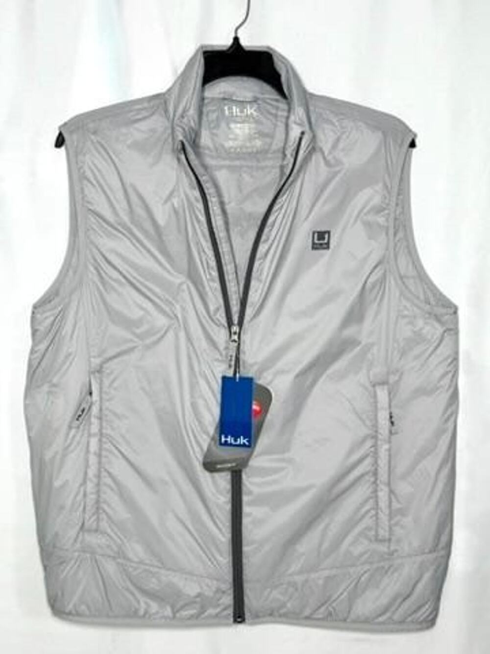Huk Waypoint Insulated Vest Mens Large Gray Primaloft Fishing Full Zip New NWT